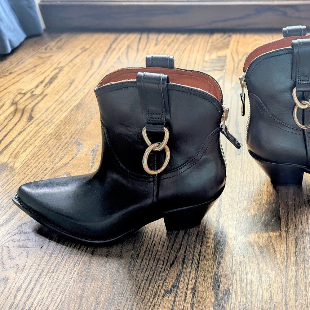 R13 Leather Ankle Boots: Brand New, Never Worn Black Size 37 - Made in Italy